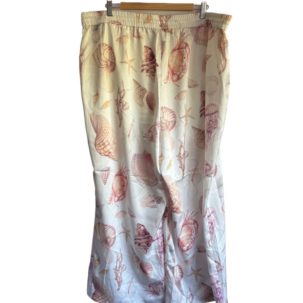 RACHEL Rachel Roy Beach Seashell print wide leg pant 3X - Picture 8 of 15